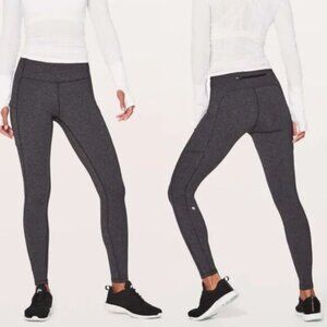 Lululemon Speed Up Tight Leggings size 4 Luxtreme Heathered Gray Pockets Run Gym
